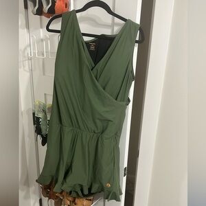 Honey Mark - Olive Green Ruffled One-Piece Swimsuit